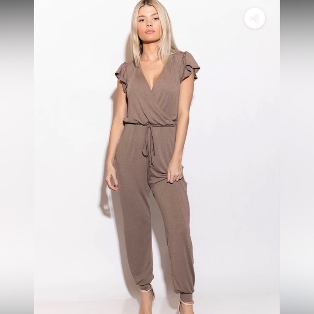 Kittenish Terra Mocha Jumpsuit